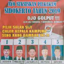 Siapakah calon kepala kampung sidokerto periode 2019-2025 pilihan anda ?